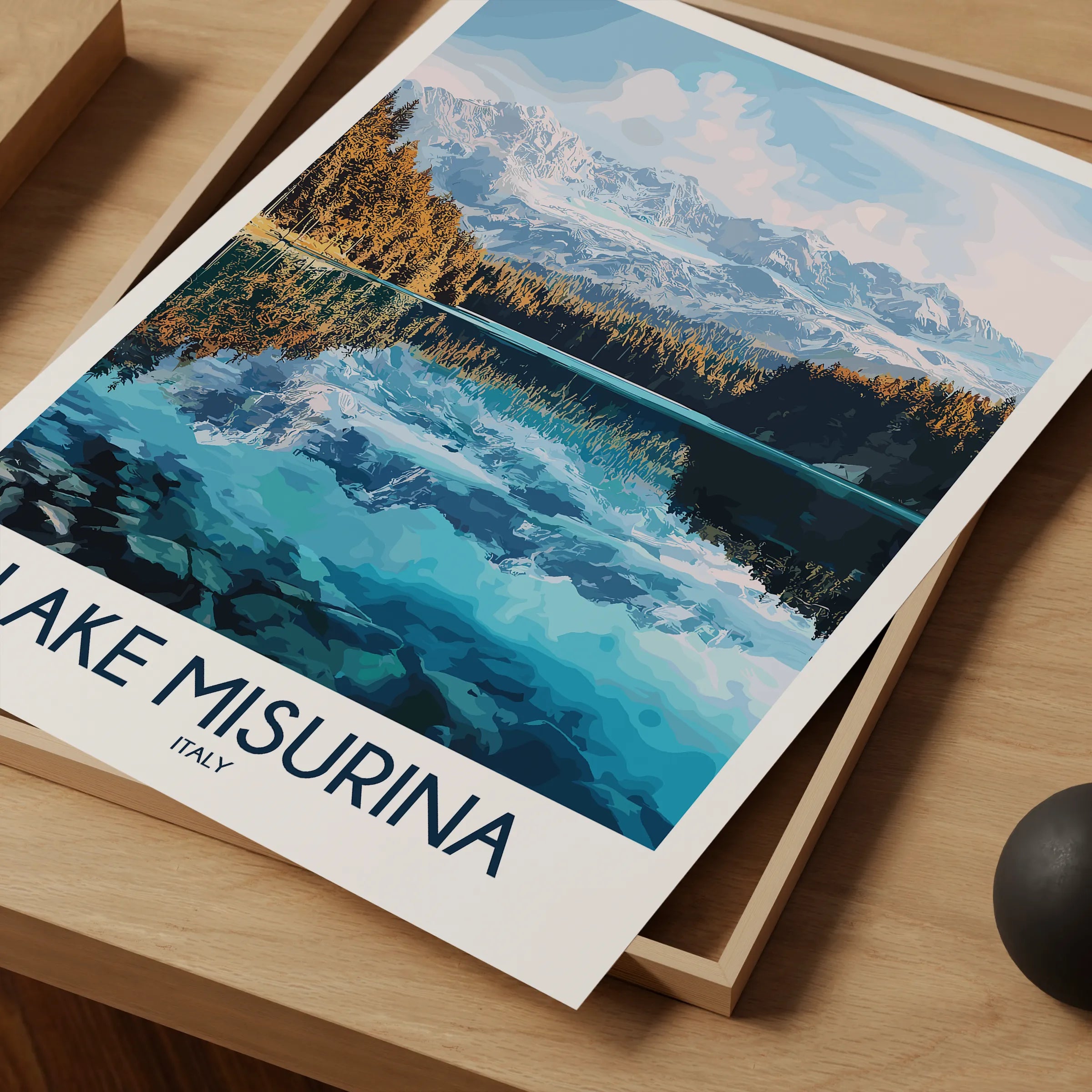 Lake Misurina Minimalist Wall Art