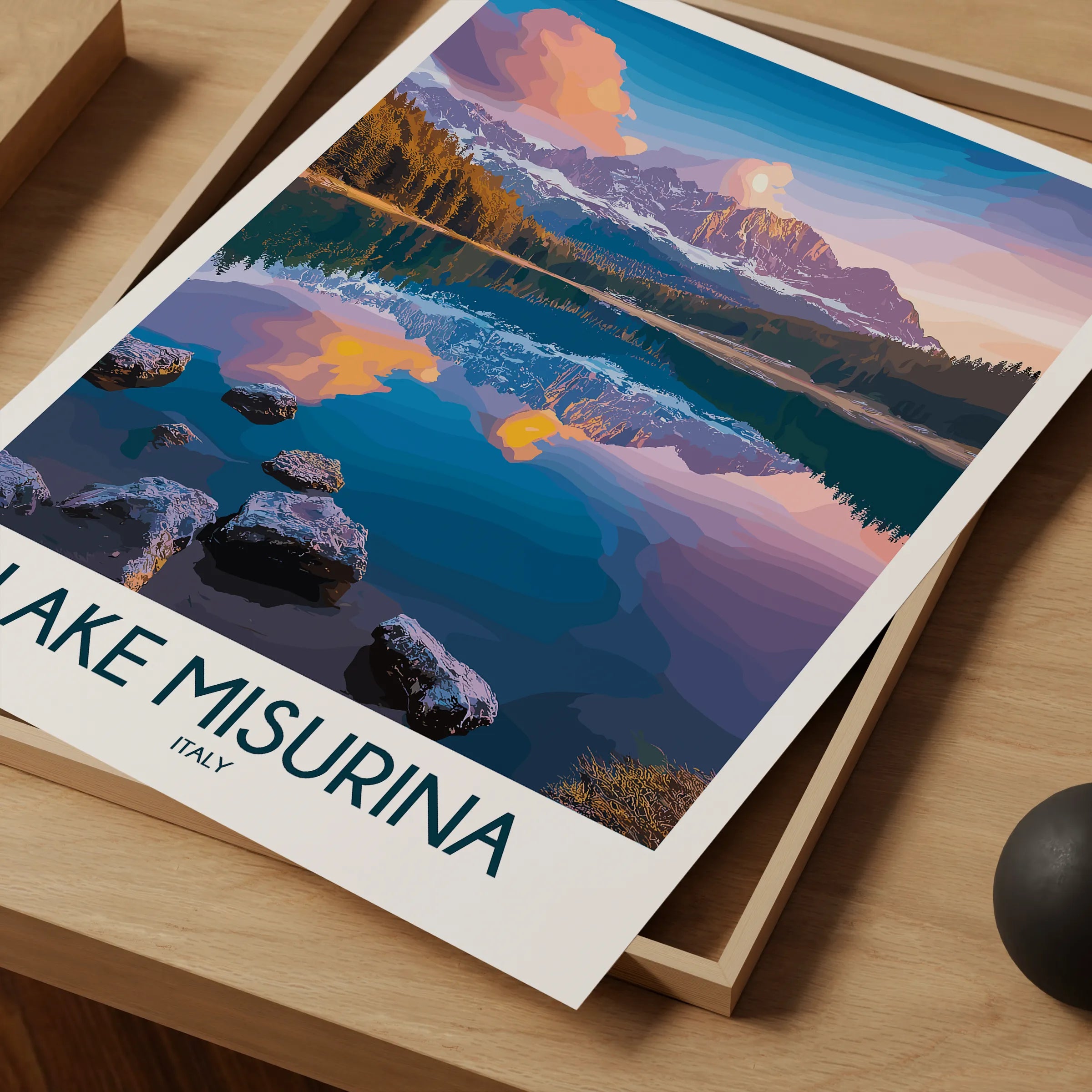 Lake Misurina Scenic Landscape Art