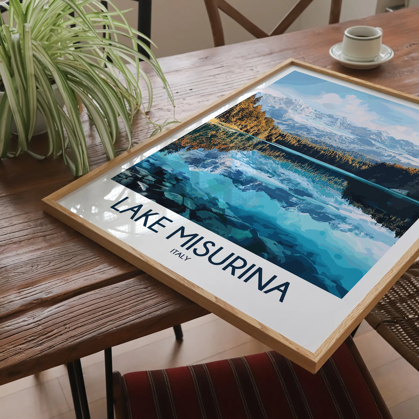 Lake Misurina Vintage Style Print