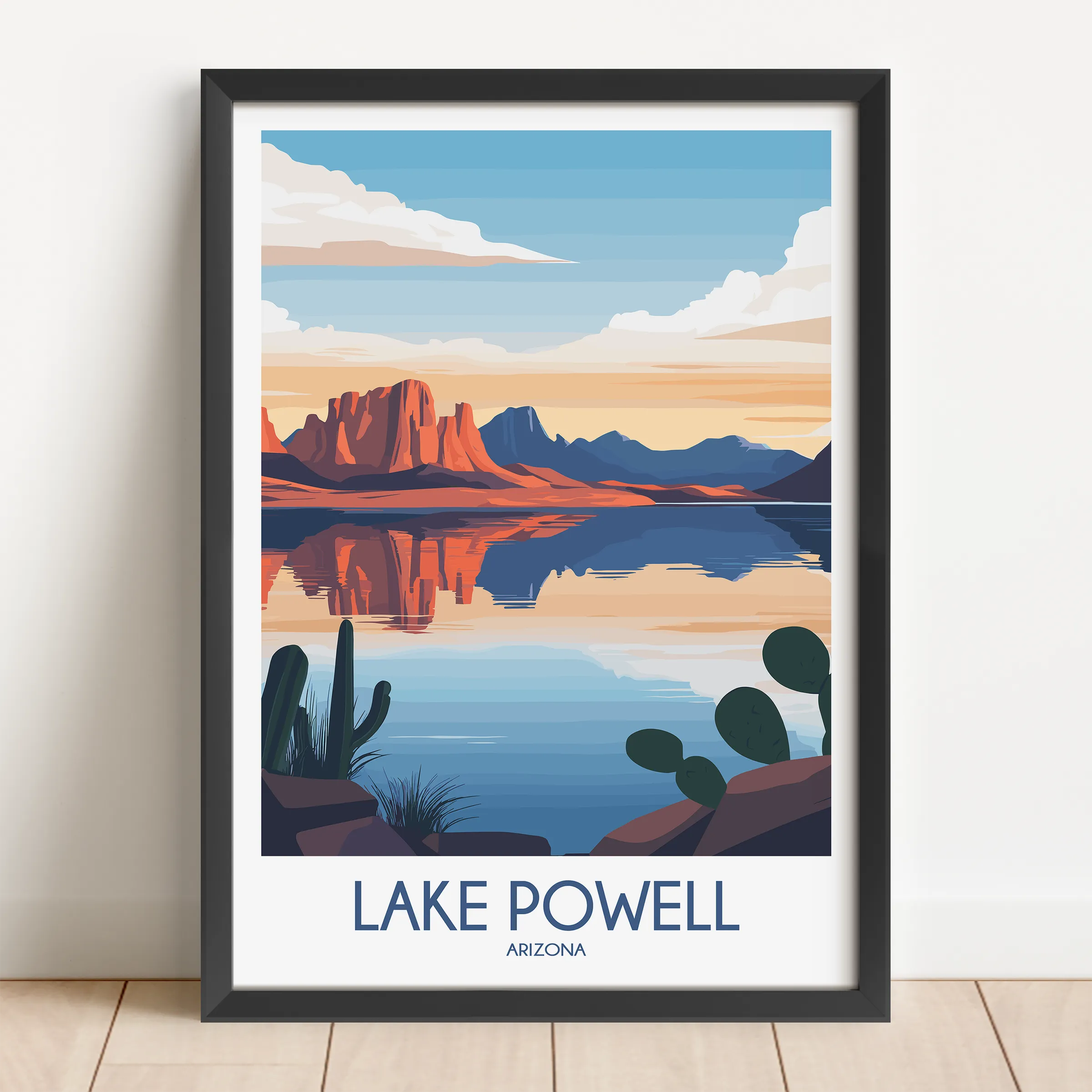 Lake Powell Retro Travel Illustration