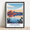 Lake Powell Retro Travel Illustration