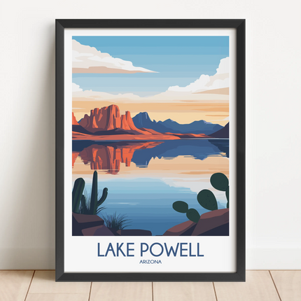 Lake Powell Retro Travel Illustration