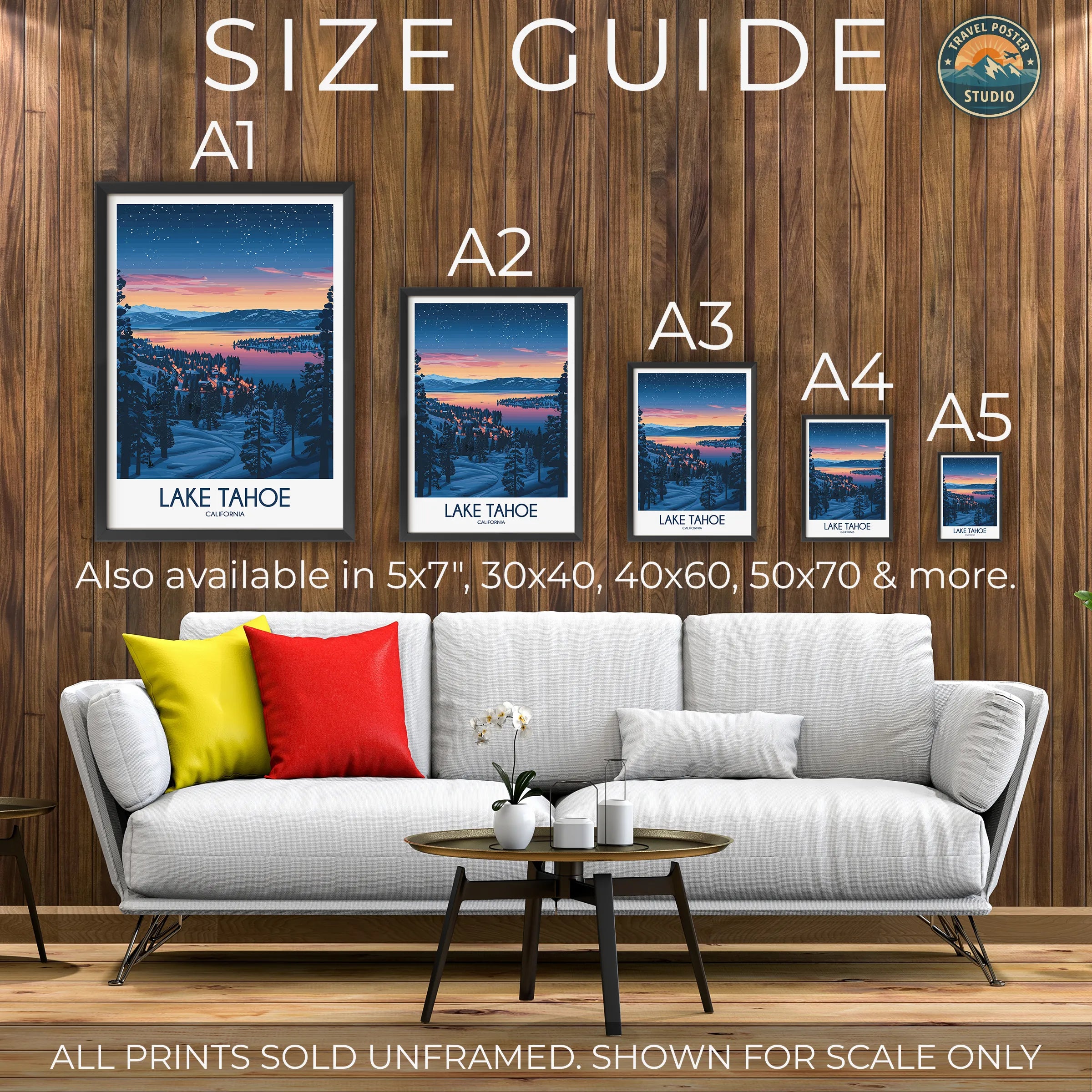 Lake Tahoe Minimalist Wall Art