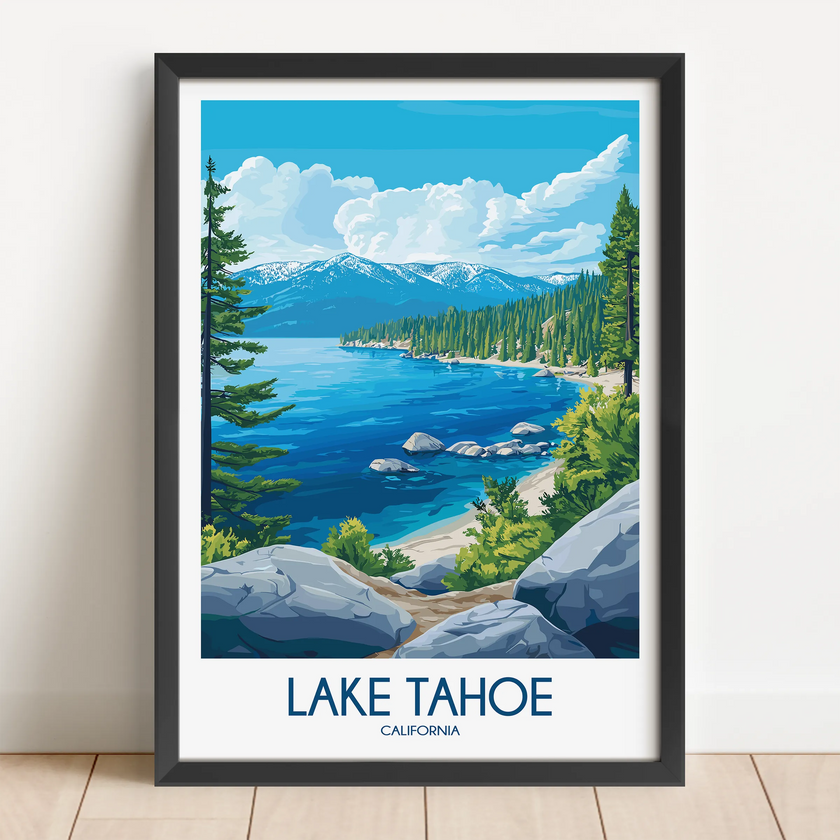 Lake Tahoe Modern Travel Poster