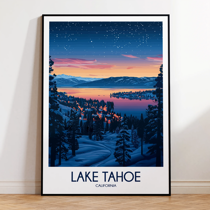 Lake Tahoe Modern Travel Poster