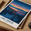 Lake Tahoe Retro Travel Illustration