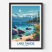 Lake Tahoe Retro Travel Illustration