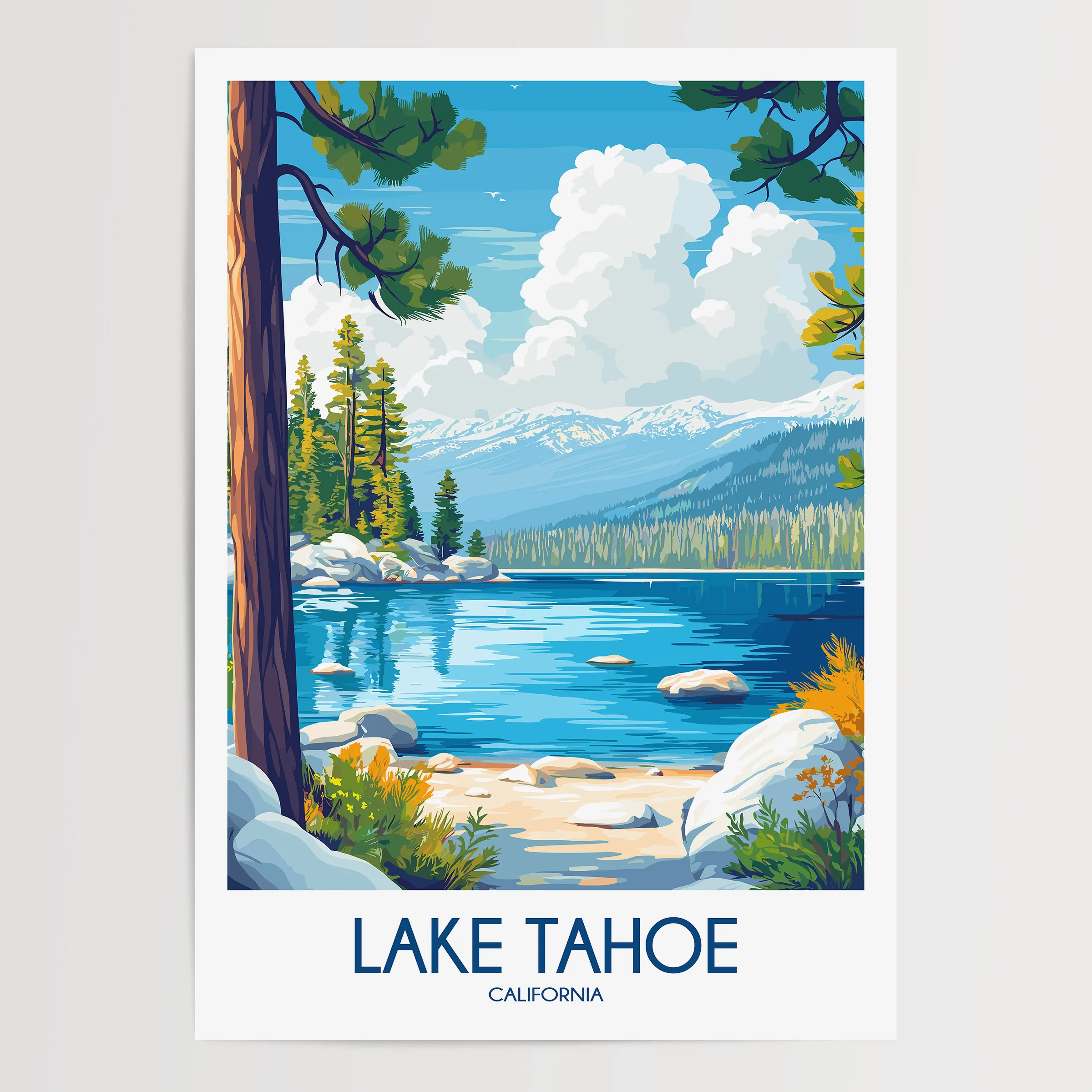 Lake Tahoe Souvenir Poster Print