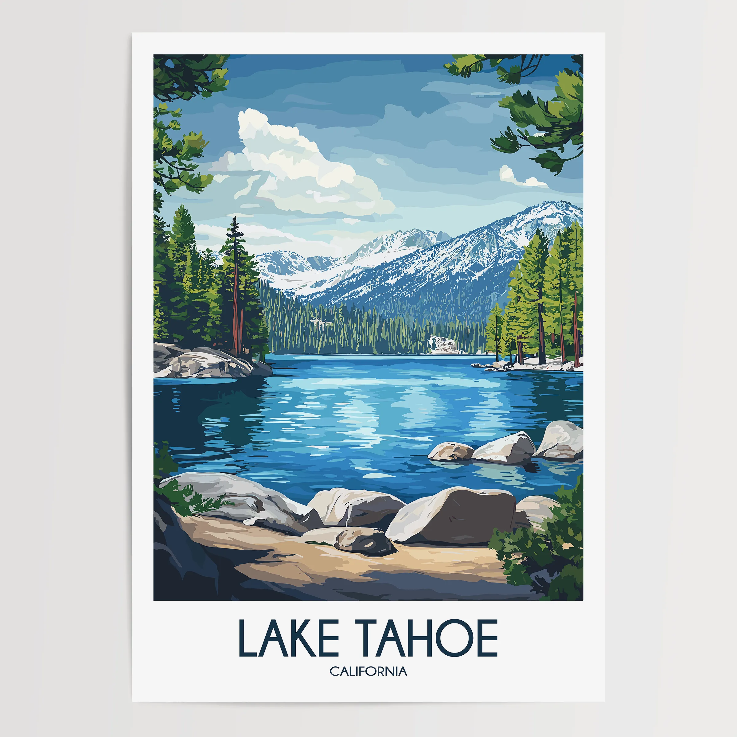 Lake Tahoe Souvenir Poster Print