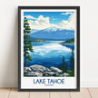 Lake Tahoe Vintage Style Print