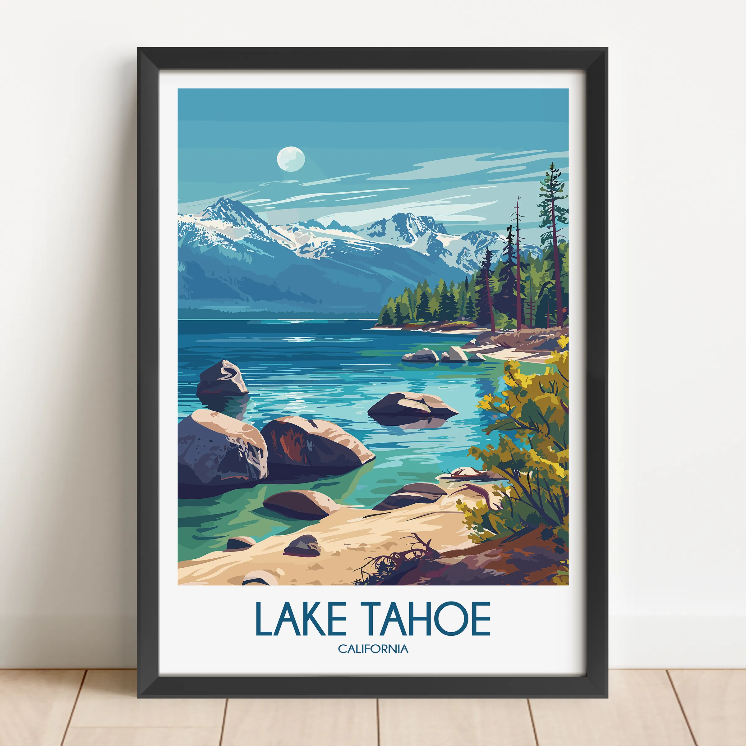 Lake Tahoe Vintage Style Print