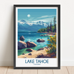 Lake Tahoe Vintage Style Print