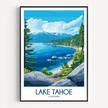 Lake Tahoe Vintage Style Print