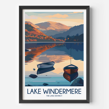 Lake Windermere Modern Travel Poster