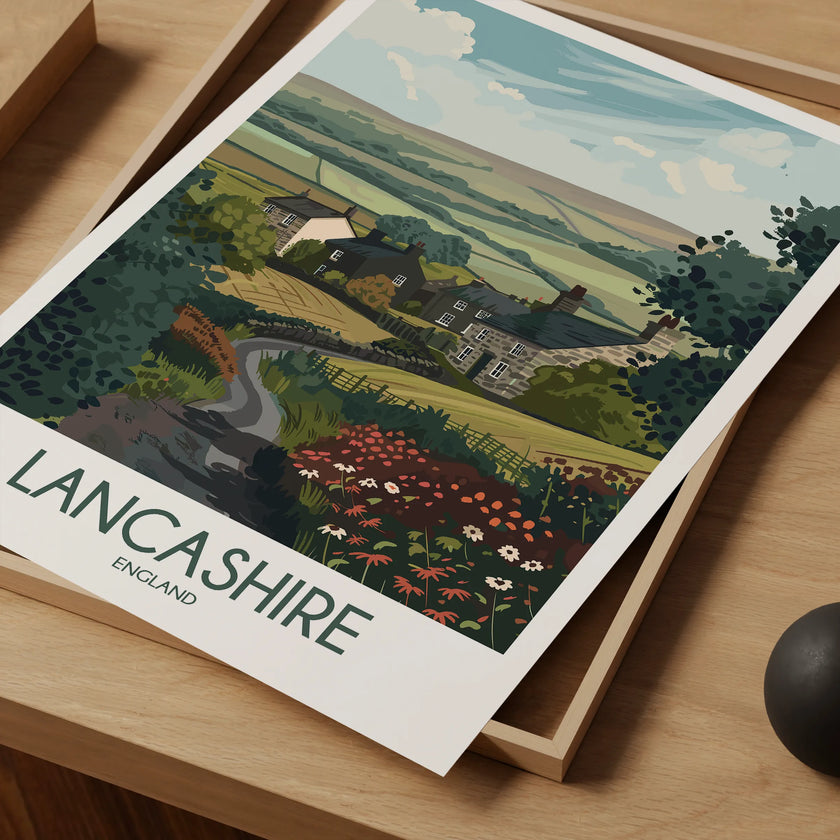 Lancashire Vintage Style Print