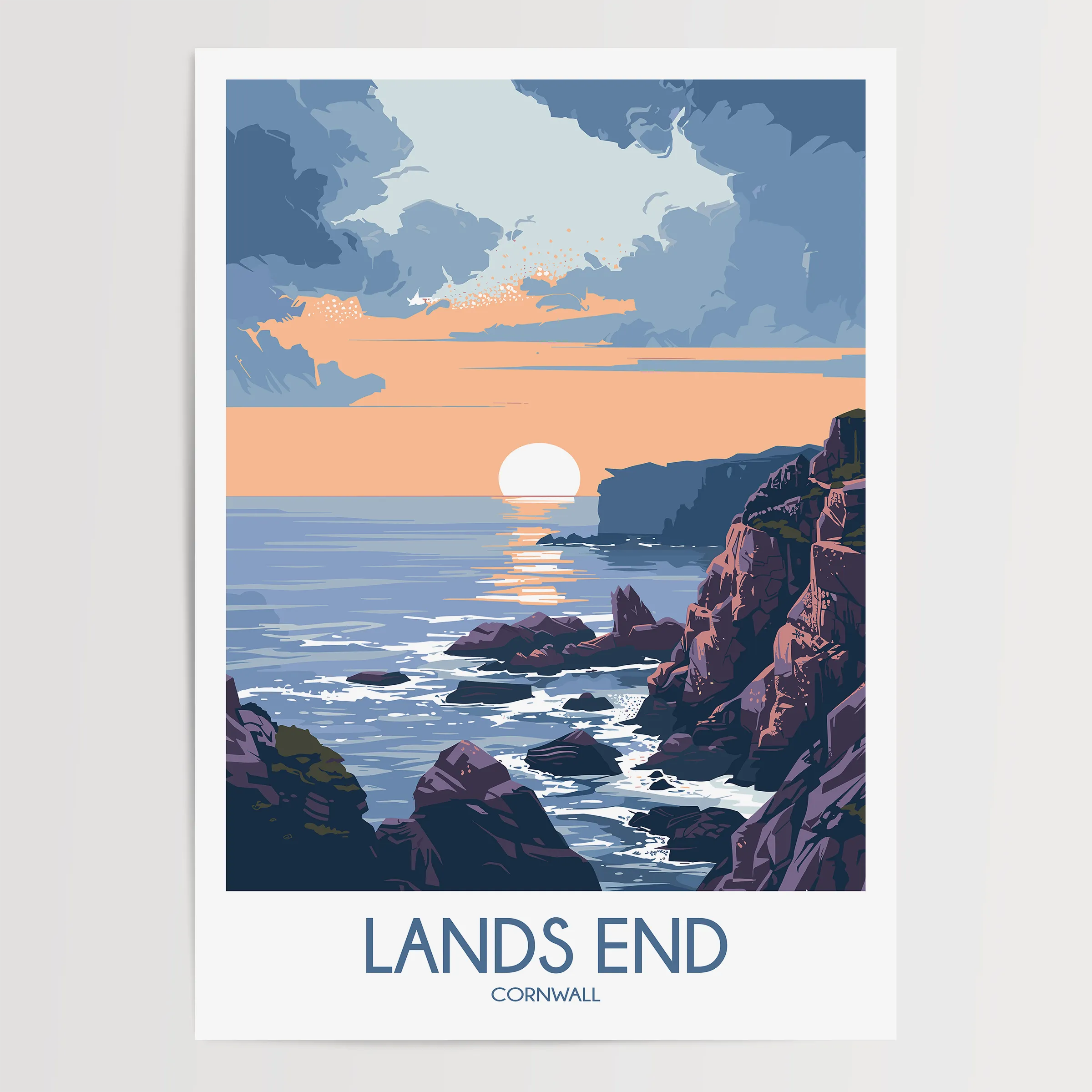 Lands End Retro Travel Illustration