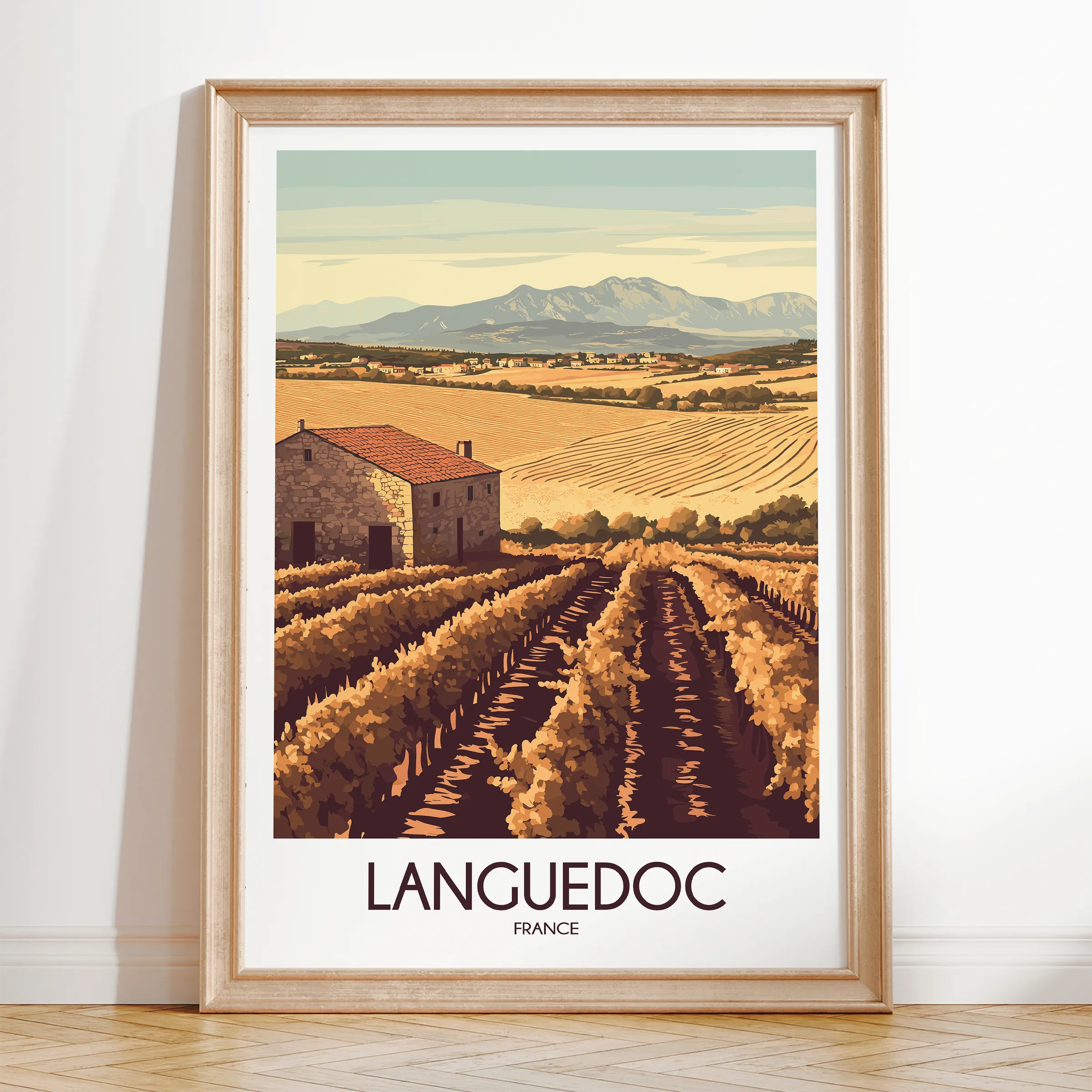 Languedoc Retro Travel Illustration