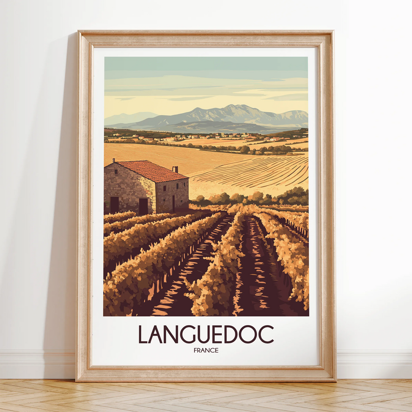 Languedoc Retro Travel Illustration
