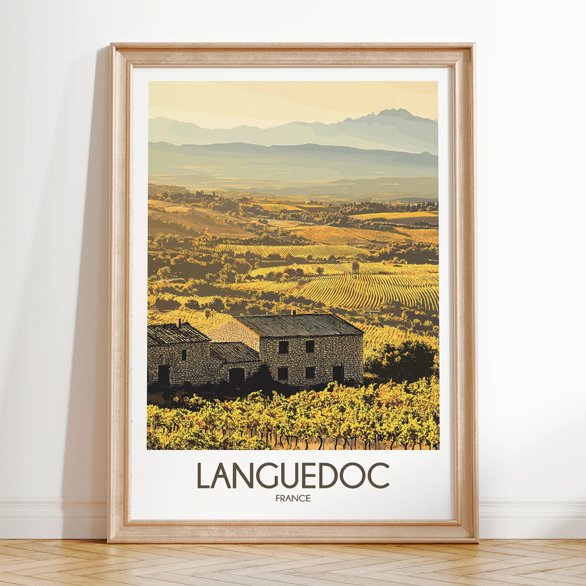 Languedoc Retro Travel Illustration