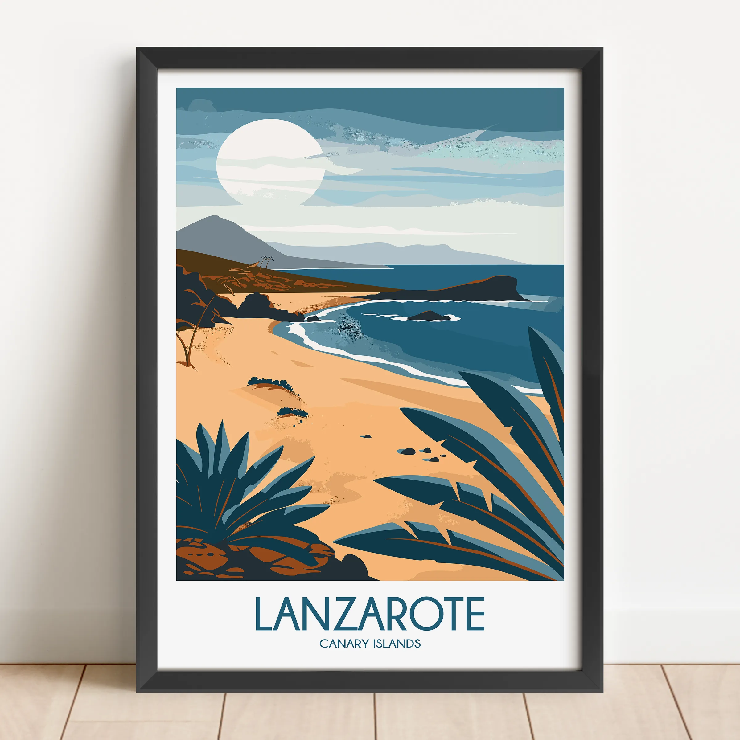 Lanzarote Retro Travel Illustration