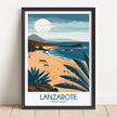 Lanzarote Retro Travel Illustration