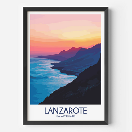 Lanzarote Retro Travel Illustration
