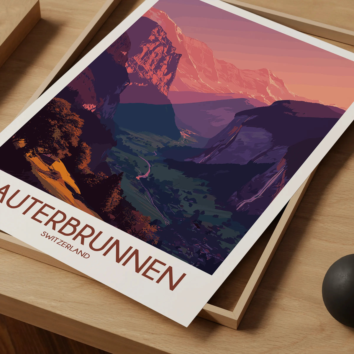 Lauterbrunnen Modern Travel Poster