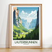 Lauterbrunnen Modern Travel Poster