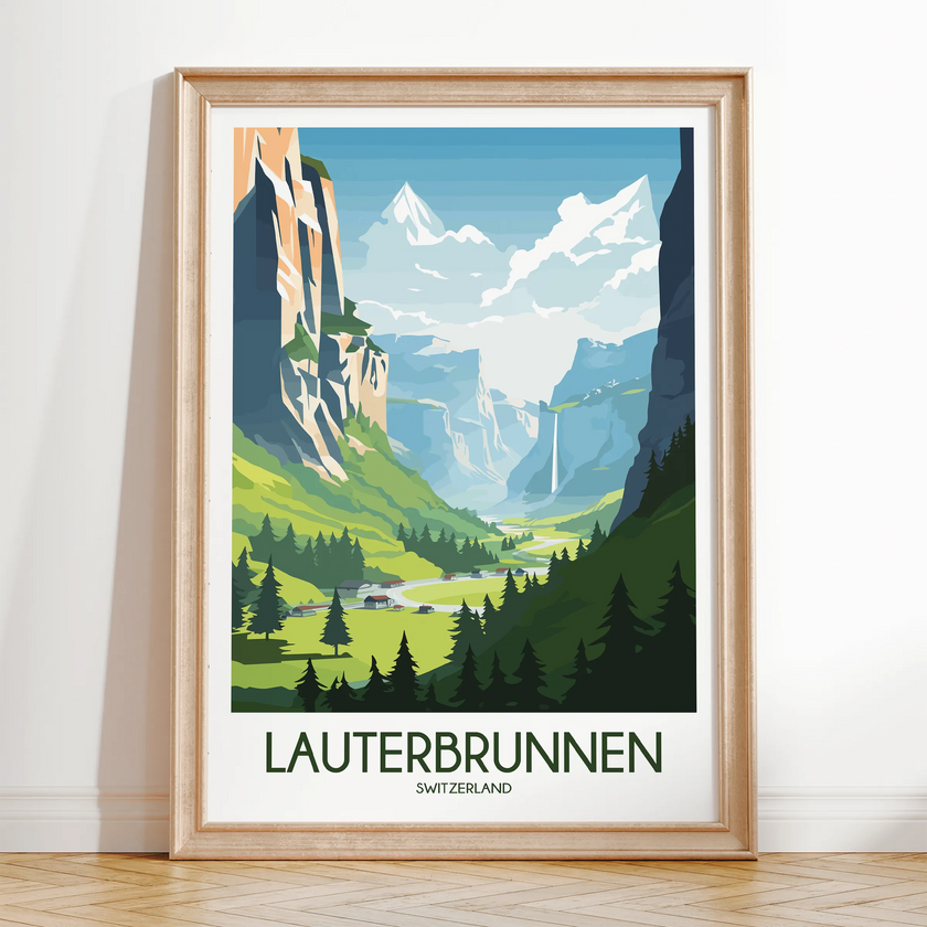 Lauterbrunnen Modern Travel Poster