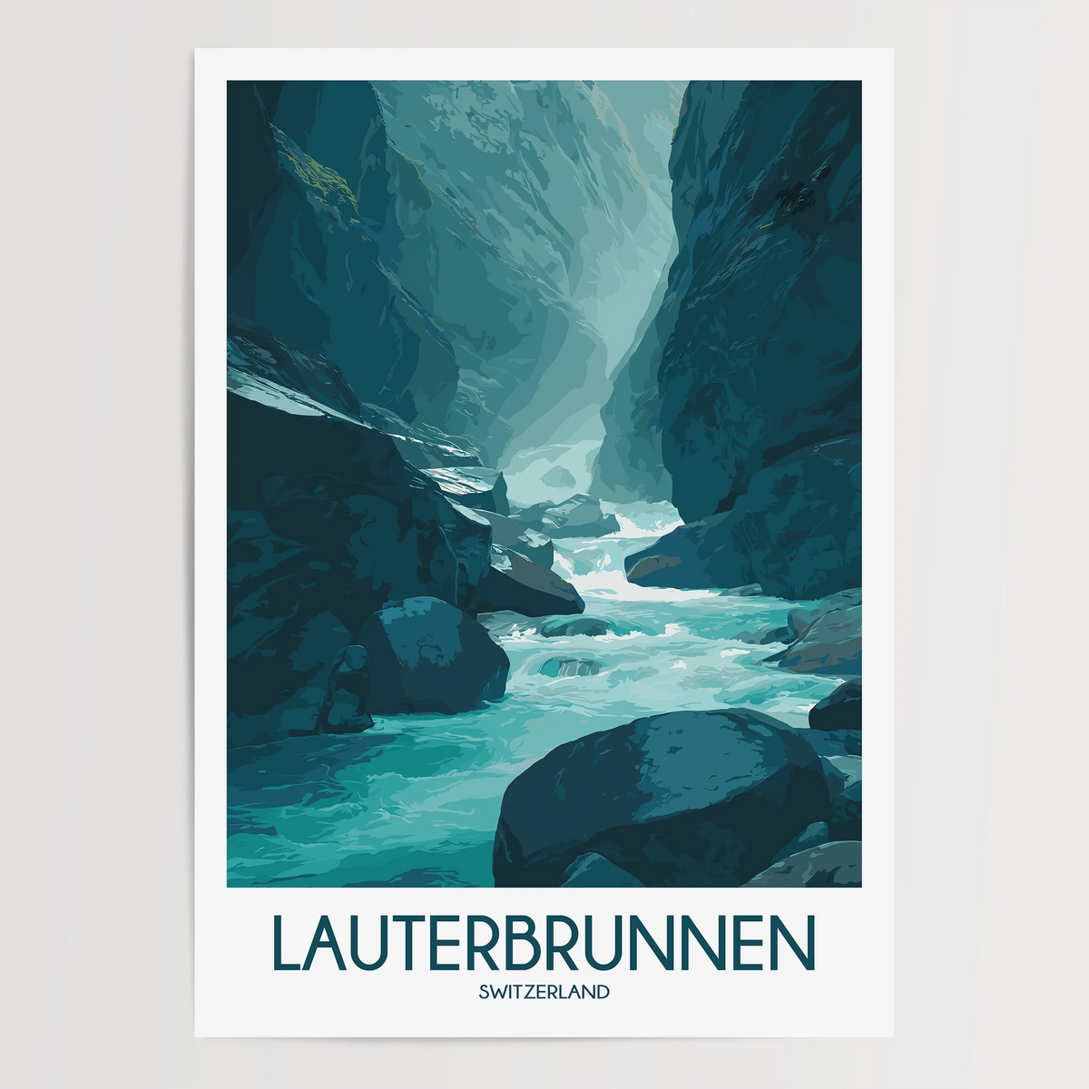 Lauterbrunnen Modern Travel Poster