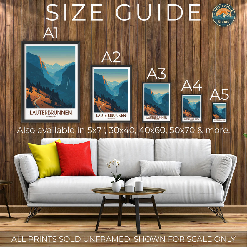 Lauterbrunnen Modern Travel Poster