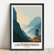 Lauterbrunnen Modern Travel Poster