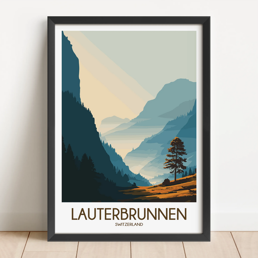 Lauterbrunnen Modern Travel Poster