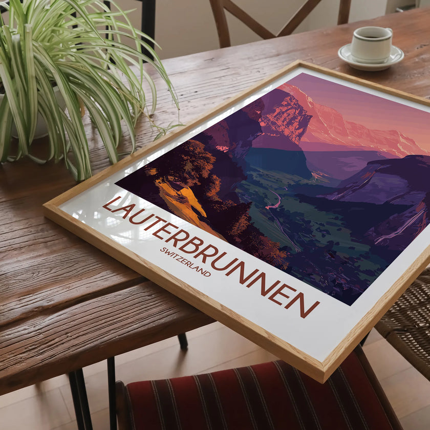 Lauterbrunnen Retro Travel Illustration