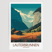 Lauterbrunnen Retro Travel Illustration