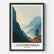 Lauterbrunnen Retro Travel Illustration