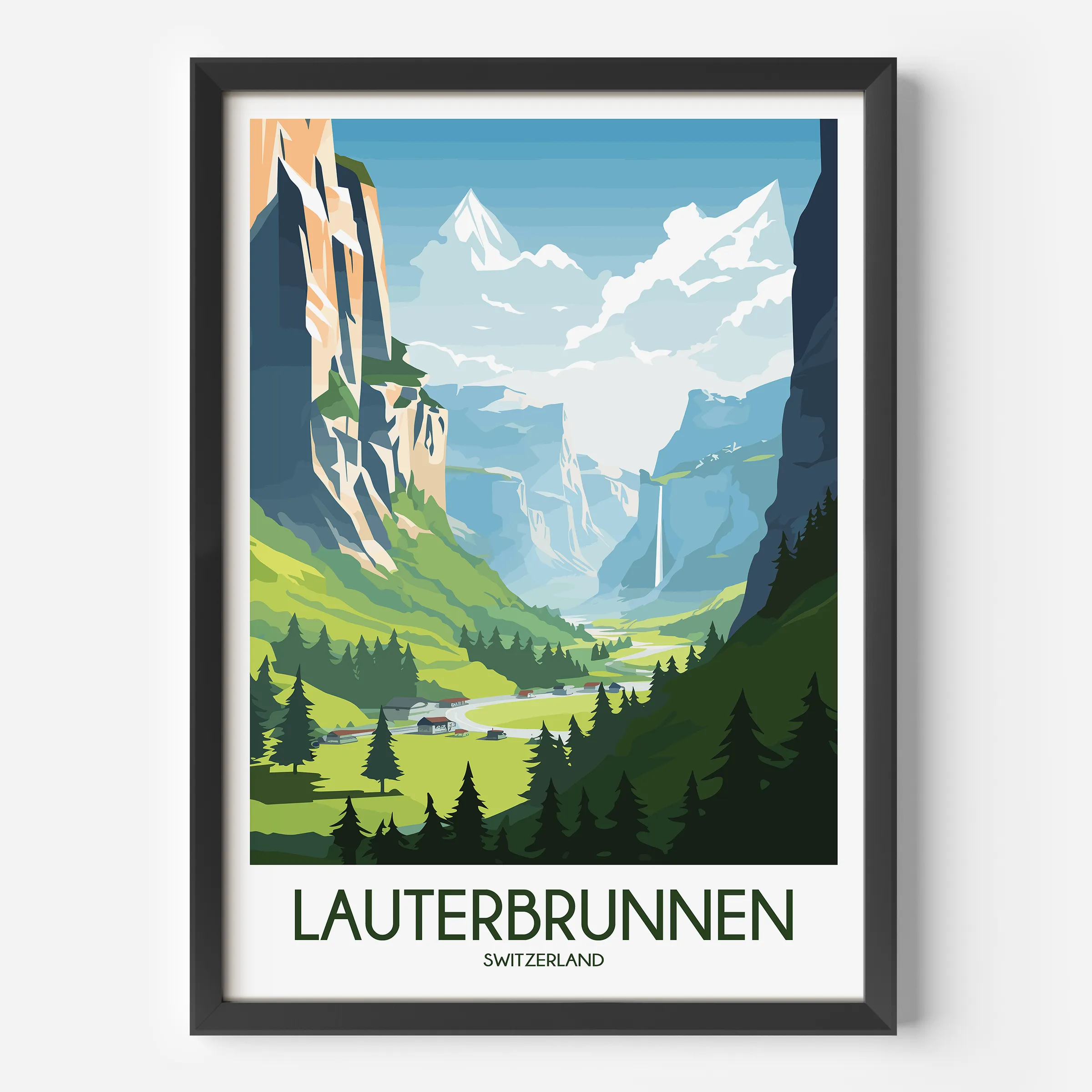 Lauterbrunnen Vintage Style Print