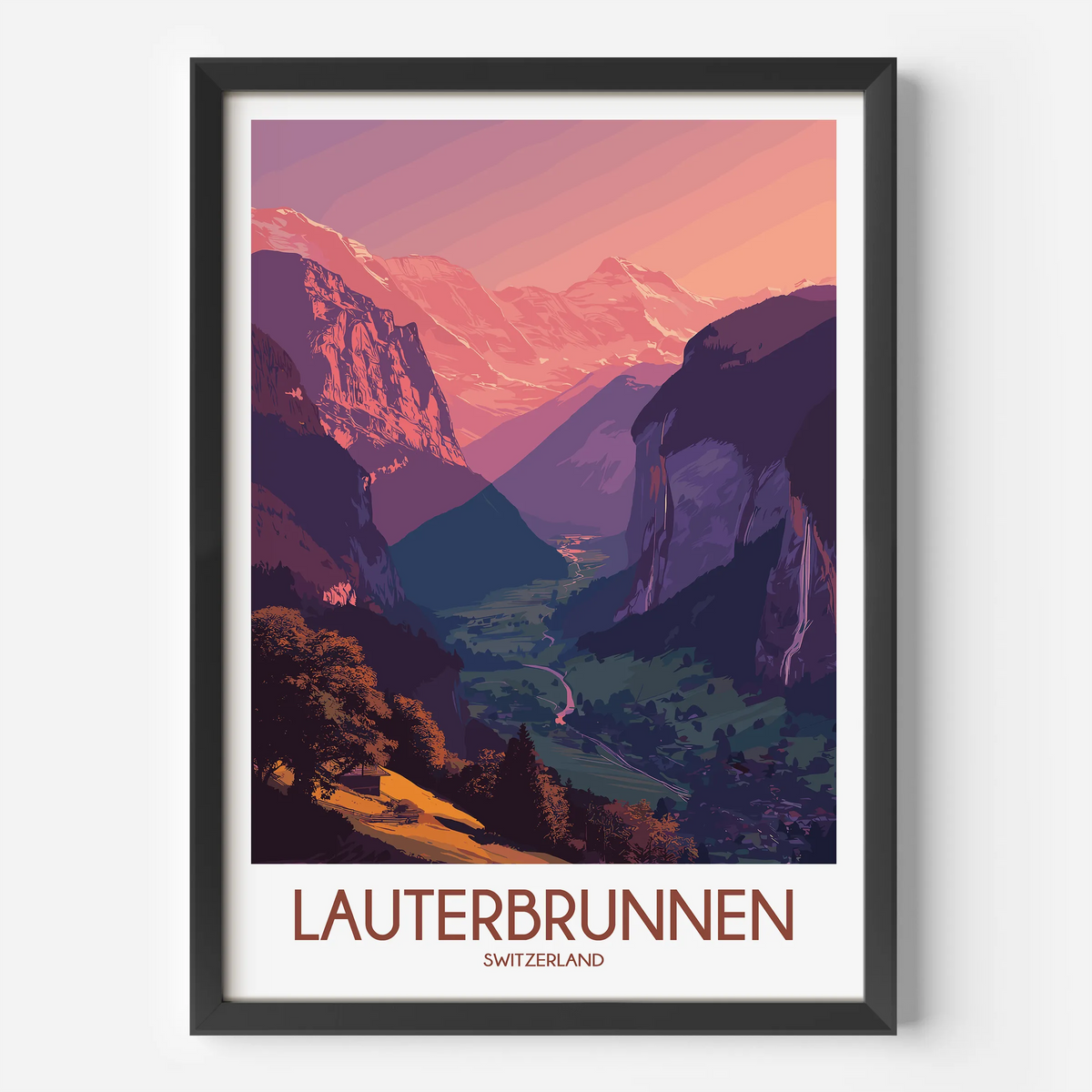 Lauterbrunnen Vintage Style Print