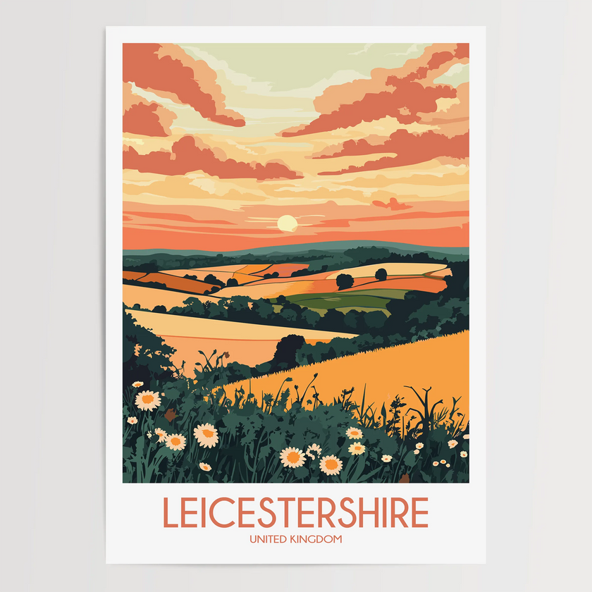 Leicestershire Modern Travel Poster