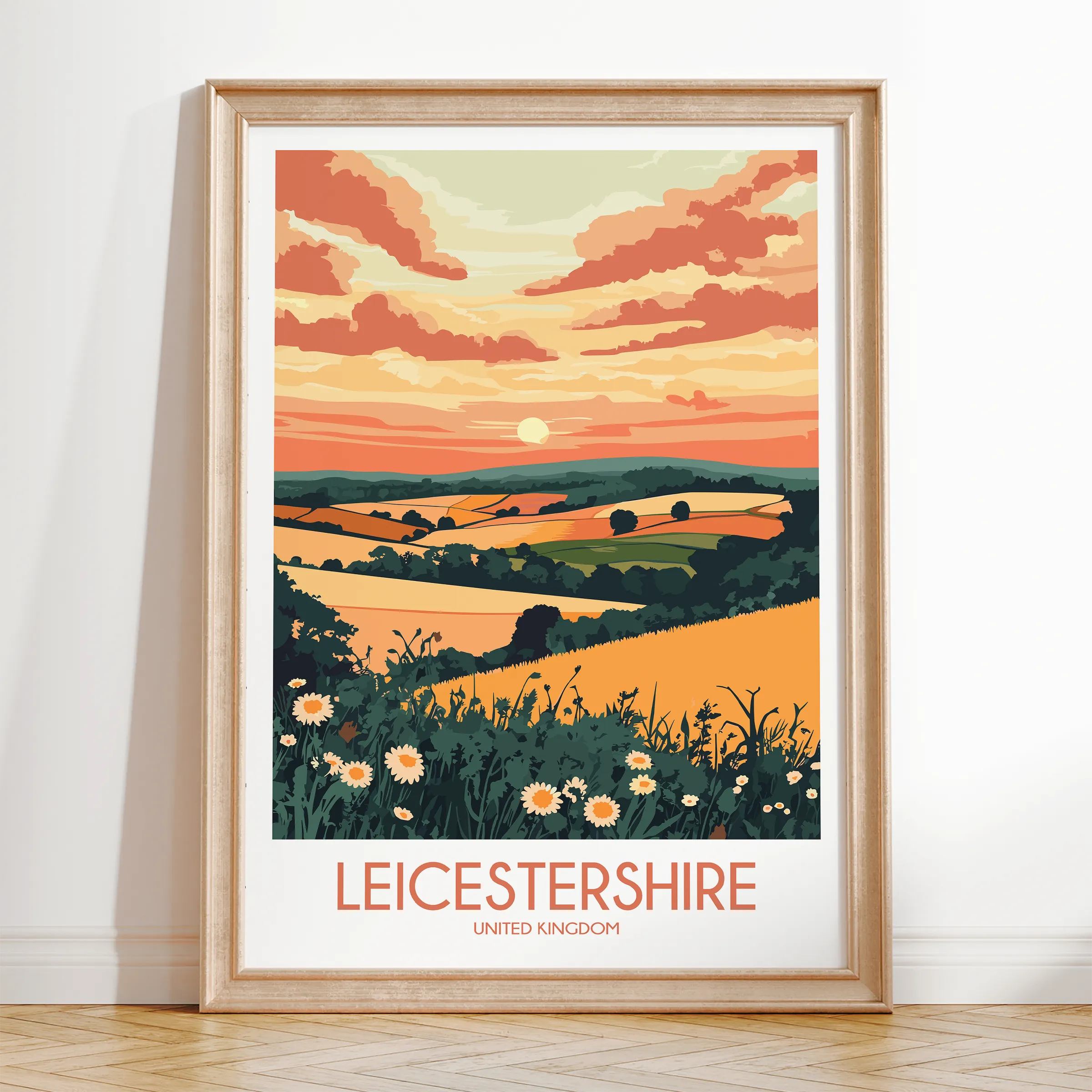 Leicestershire Vintage Style Print