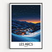 Les Arcs Modern Travel Poster