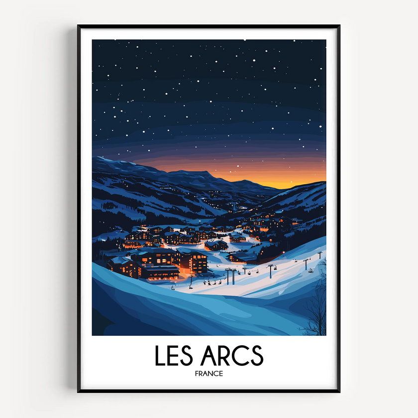 Les Arcs Modern Travel Poster