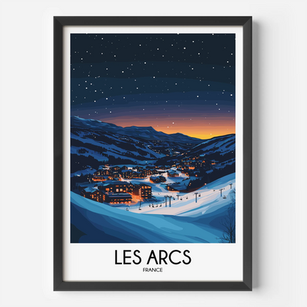 Les Arcs Retro Travel Illustration