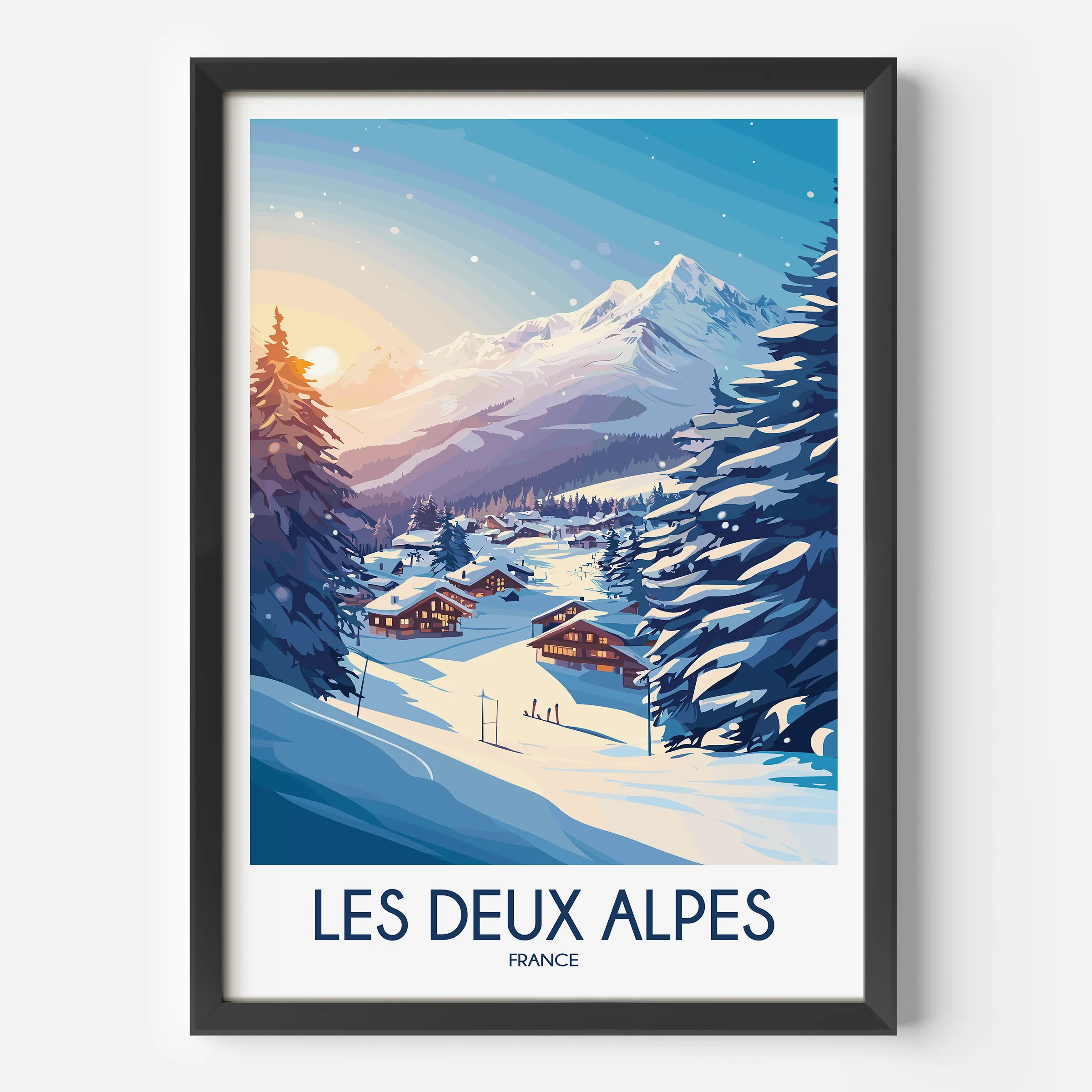 Les Deux Alpes Minimalist Wall Art