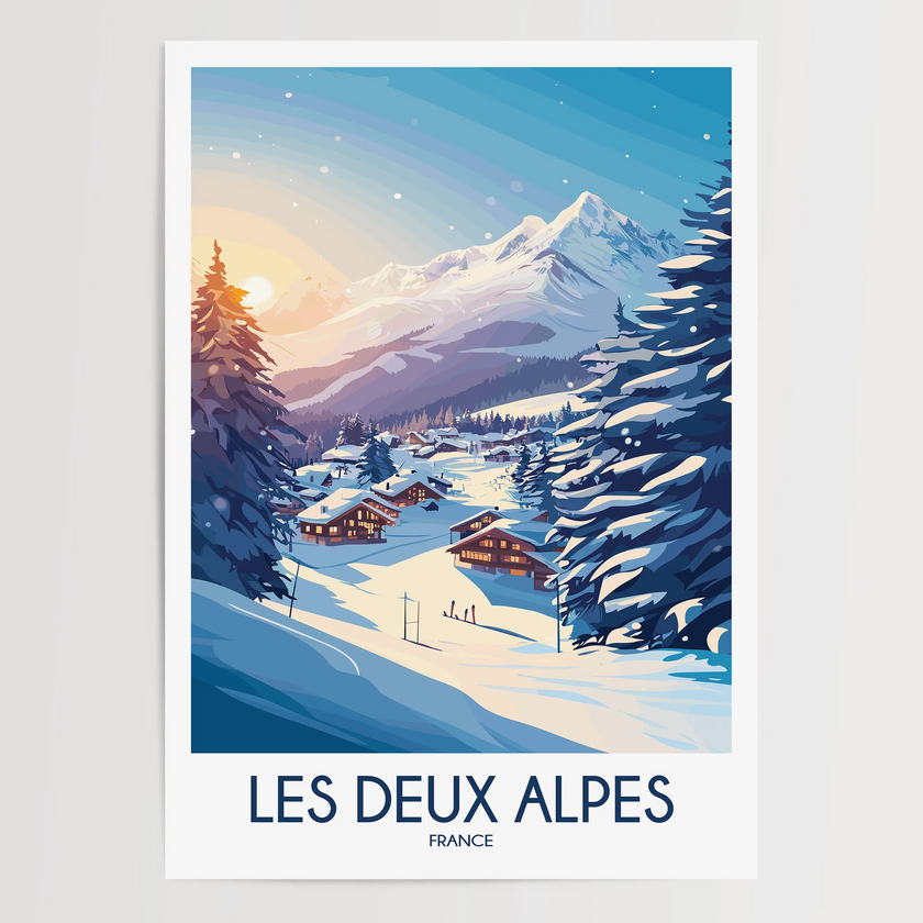 Les Deux Alpes Modern Travel Poster