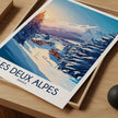 Les Deux Alpes Vintage Style Print