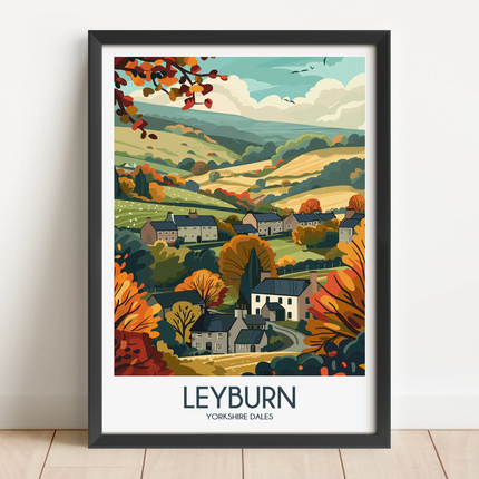 Leyburn Retro Travel Illustration