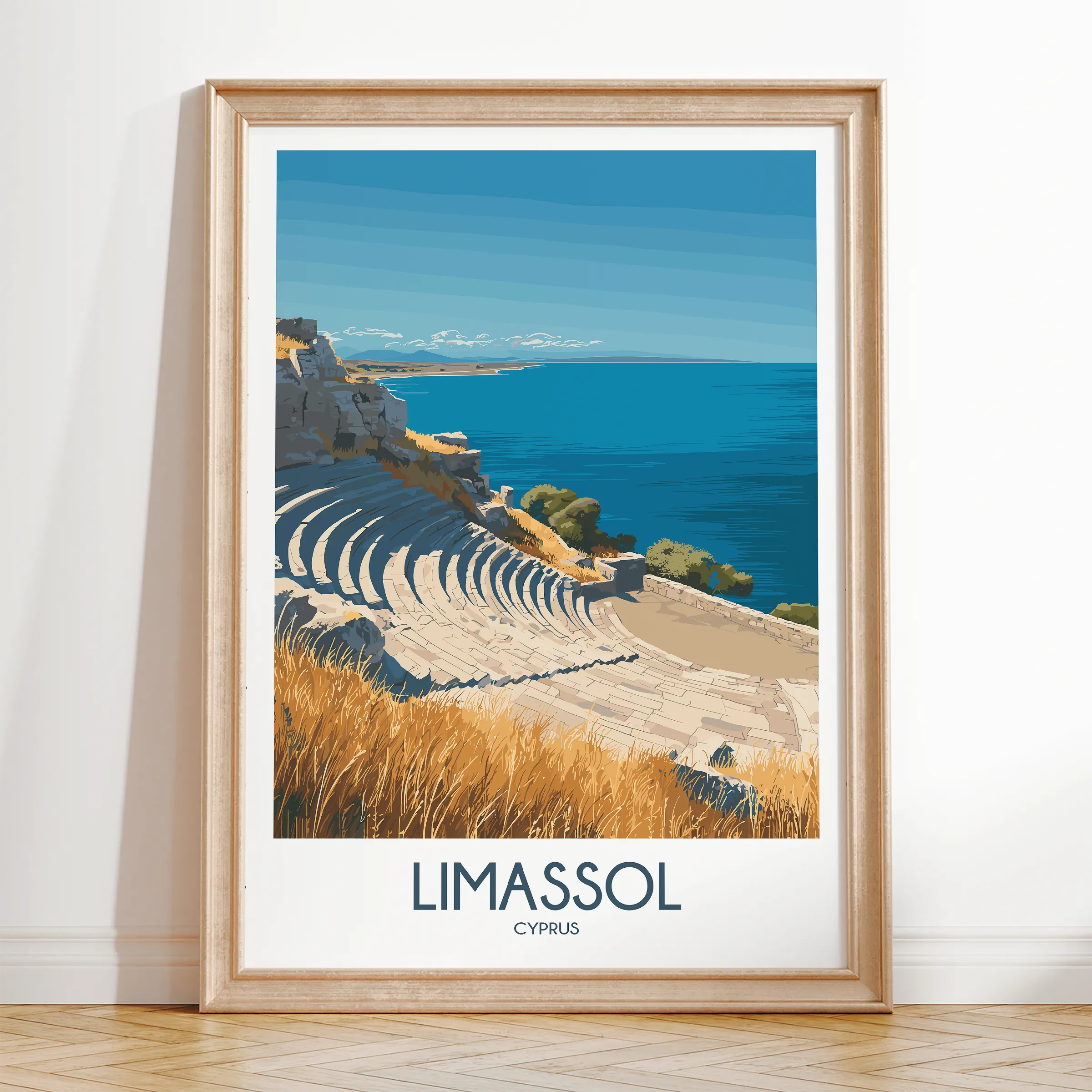 Limassol Retro Travel Illustration