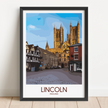 Lincoln Cathedral Retro Travel Illustration