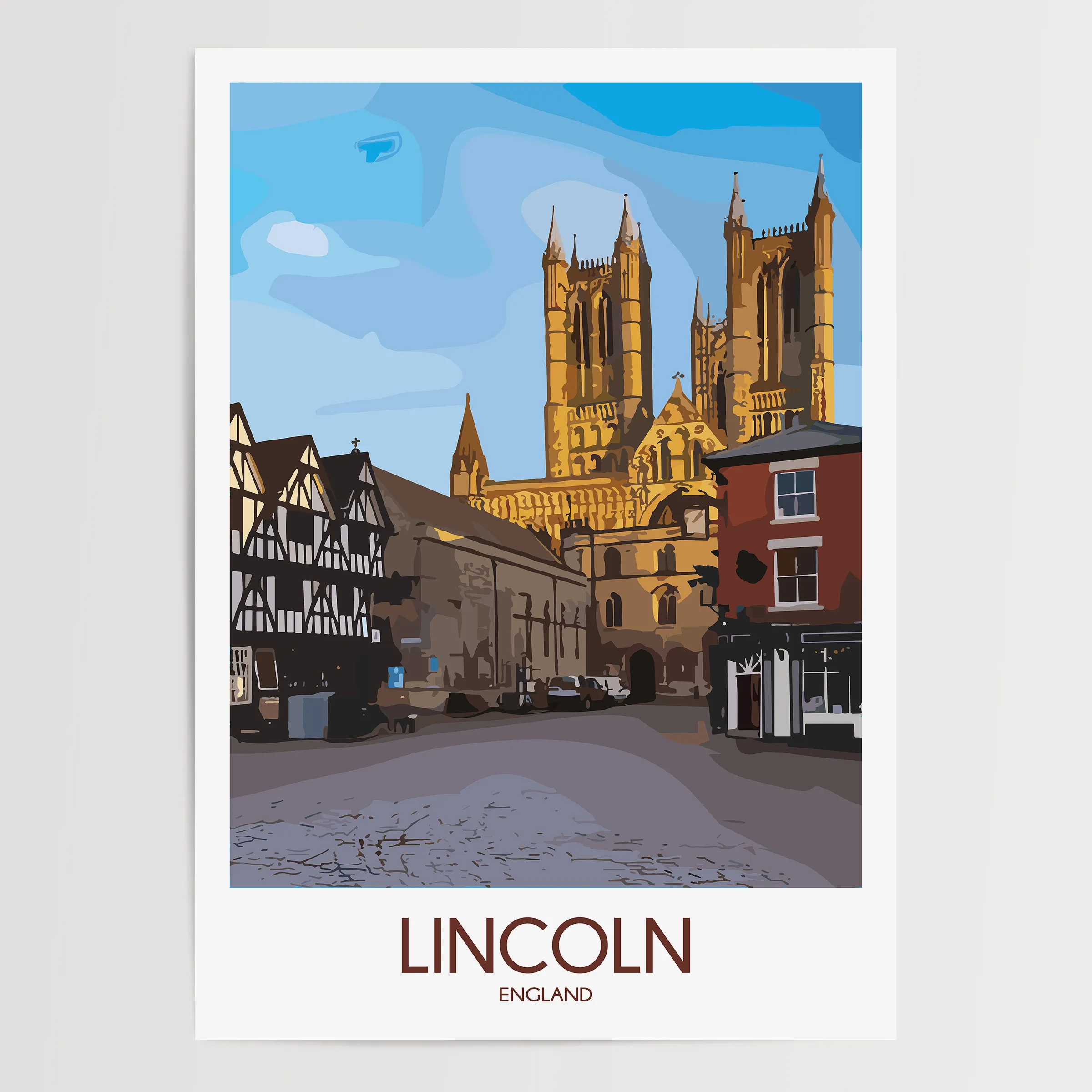 Lincoln Cathedral Souvenir Poster Print